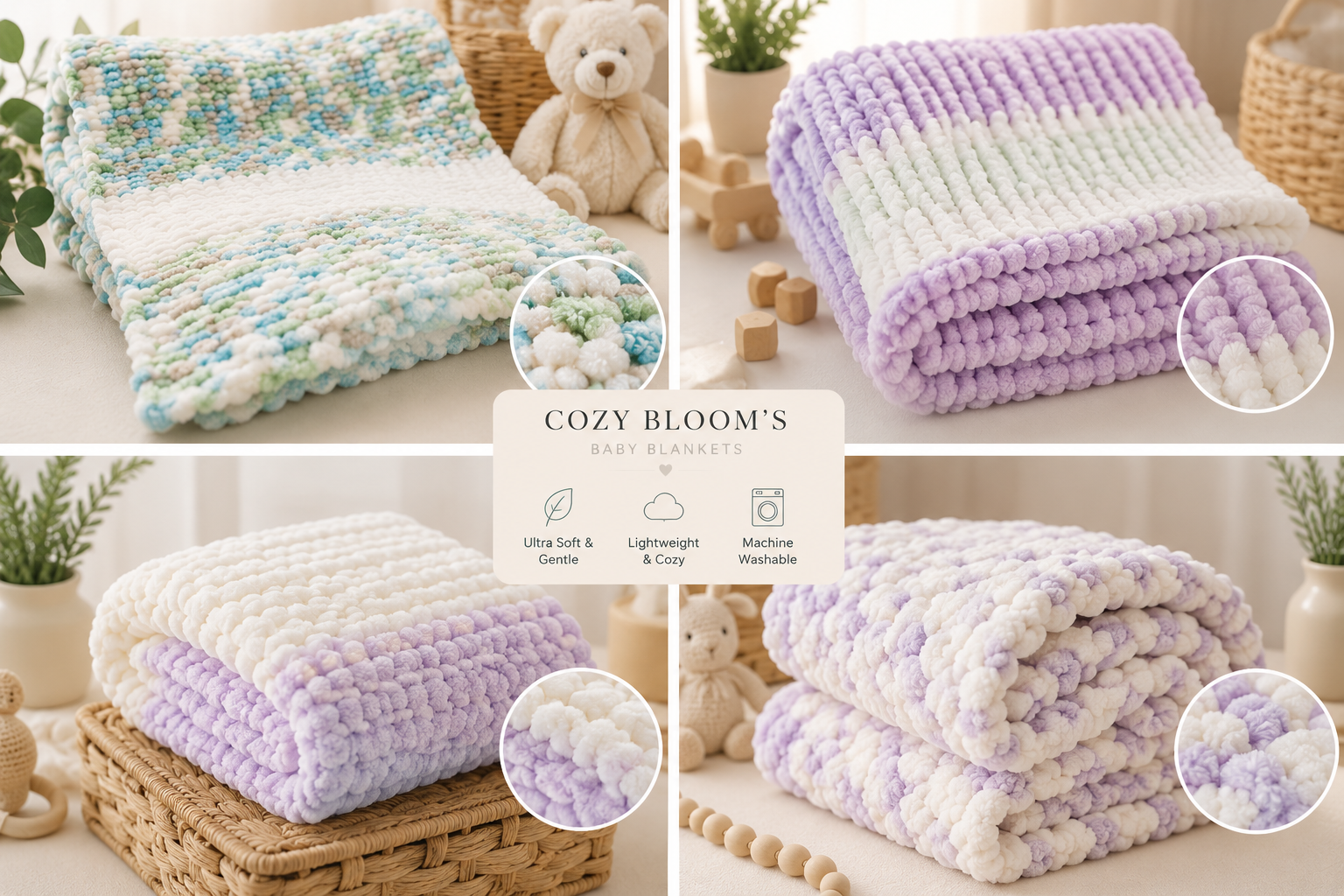🧸 Handmade Baby Blanket Collection