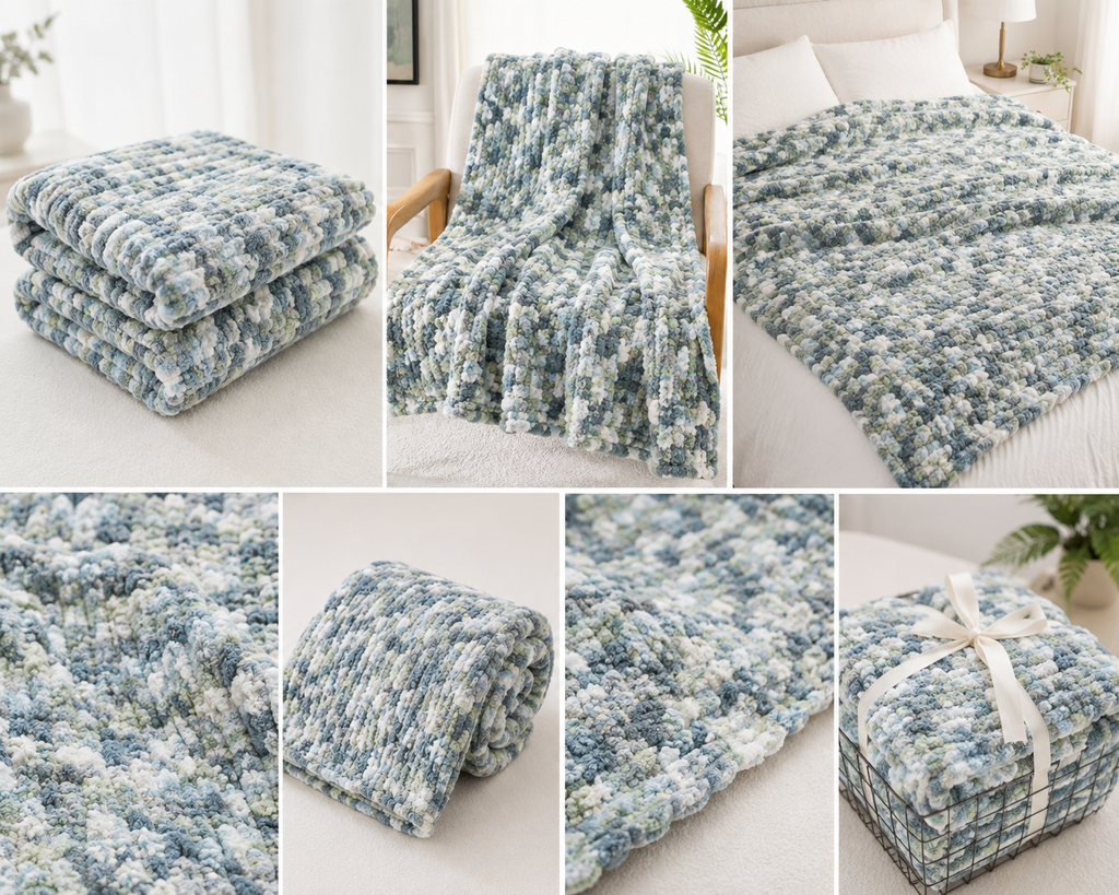 🌈 Ombre Handmade Chunky Knit Collection Blankets
