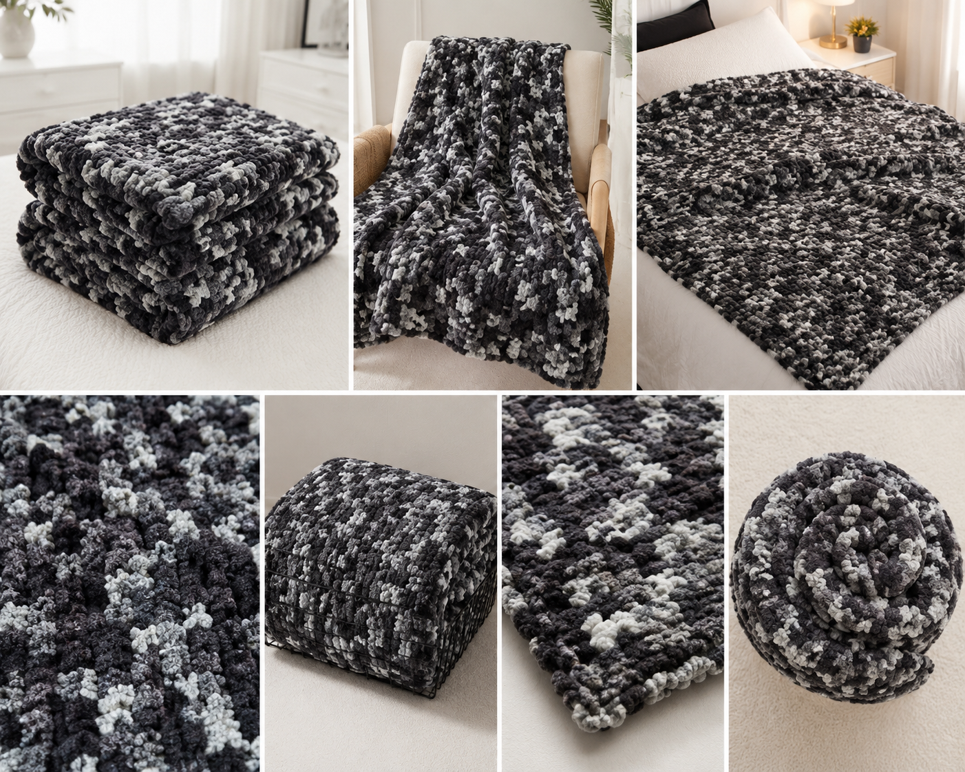🌈 Ombre Handmade Chunky Knit Collection Blankets