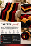 🌅 Obsidian Sunset Handmade Chunky Knit Blankets
