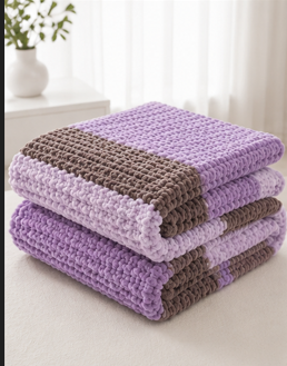 💜Lilac Dreams Handmade Chunky Knit Blankets