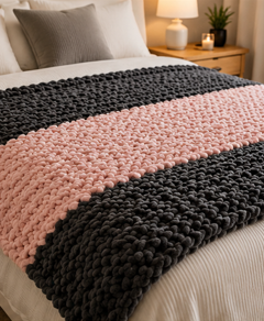 💕Blush Haven Handmade Chunky Knit Blanket