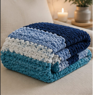 ☁️Coastal Dream Handmade Chunky Knit Blankets