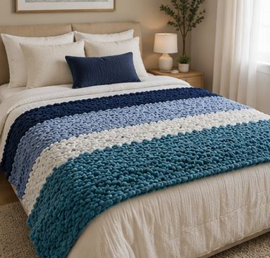 ☁️Coastal Dream Handmade Chunky Knit Blankets